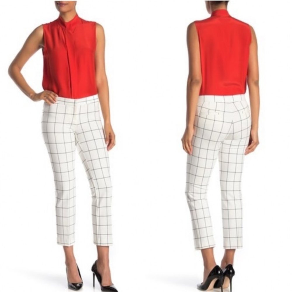 Amanda & Chelsea Windowpane Ponte Trousers PLUS